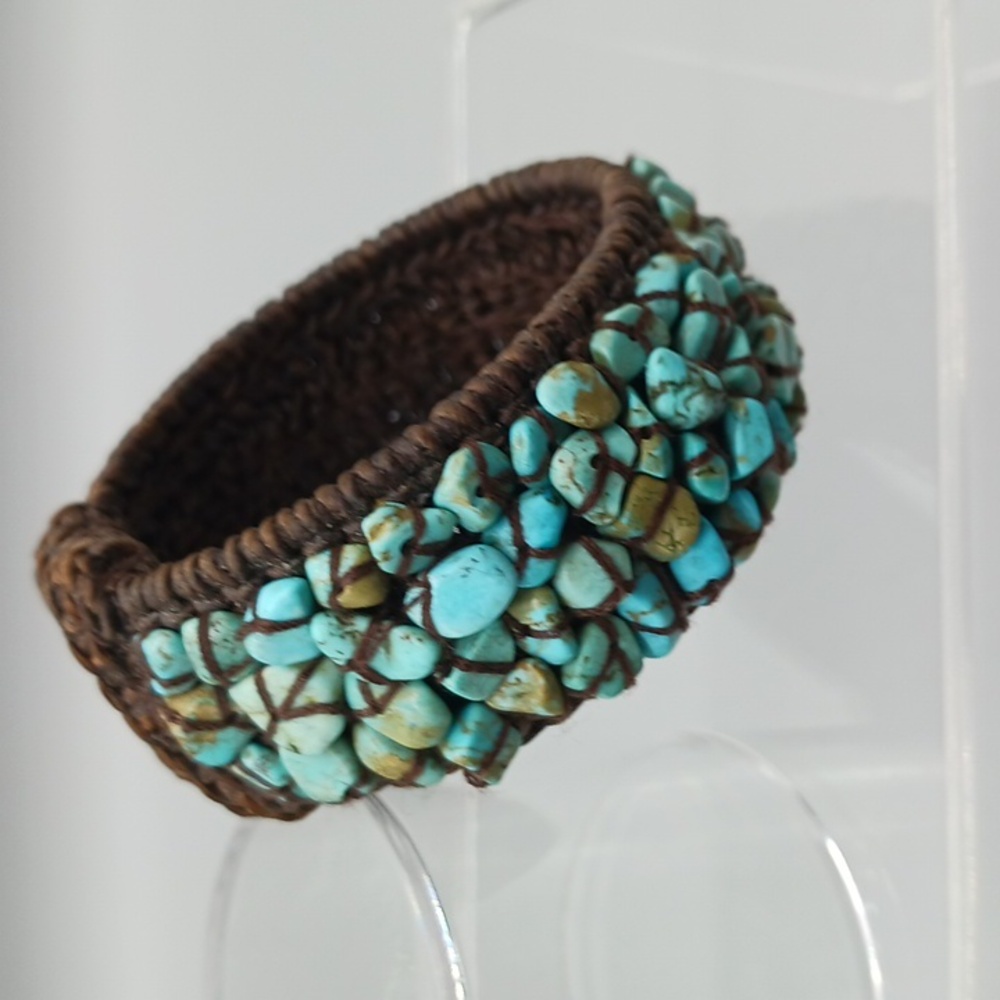 Faux Turquoise Cuff Bracelet - Picture 3 of 5